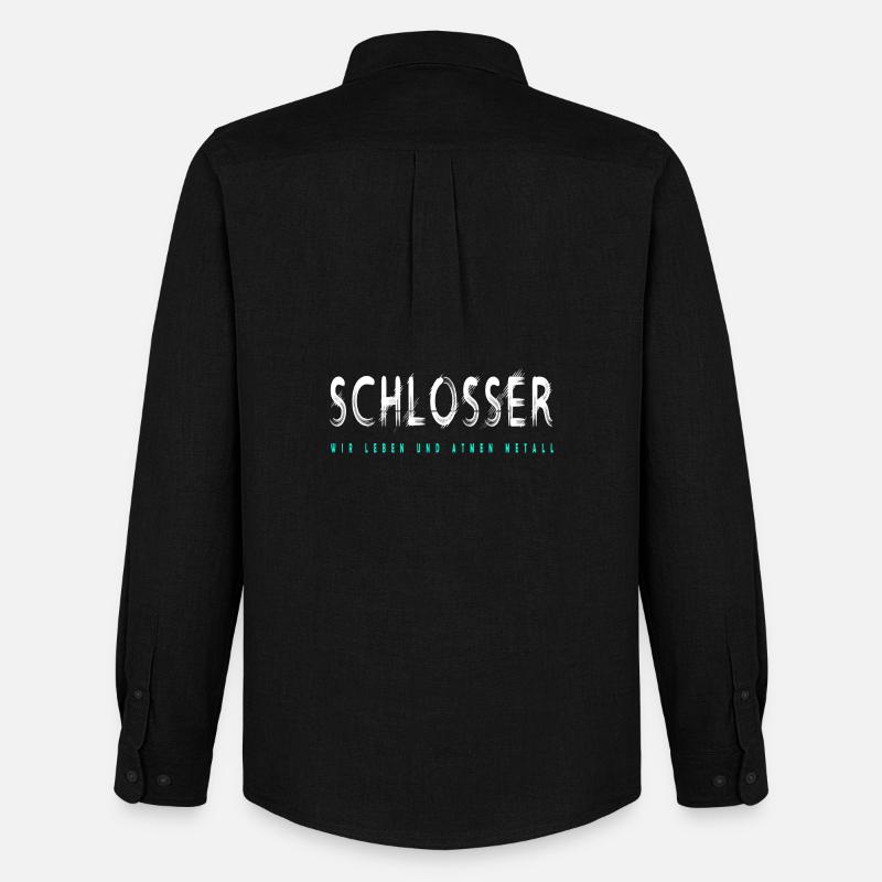 Schlosser Handwerker Design - Männer Oxford Hemd von Stanley/Stella - Schwarz