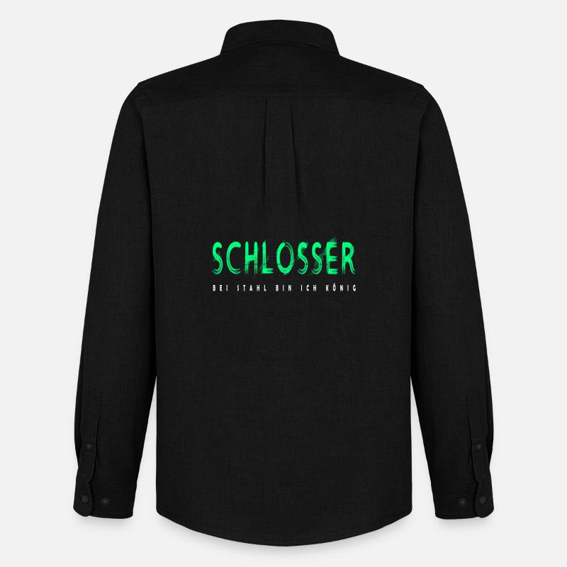 Schlosser Handwerker Design - Männer Oxford Hemd von Stanley/Stella - Schwarz