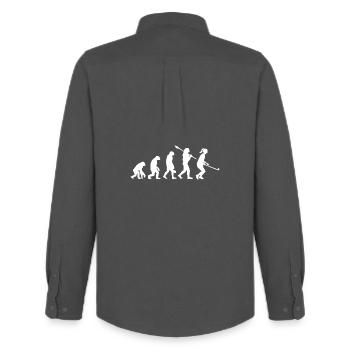 Entwicklung der Hockey-Feldhockey-Mädchenspielerin - Männer Oxford Hemd von Stanley/Stella - Anthrazit - Hinten - AI Model Male 185 dark (185cm)