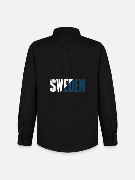 Sweden Bold Flag Typography - Men's Oxford Shirt by Stanley/Stella - black