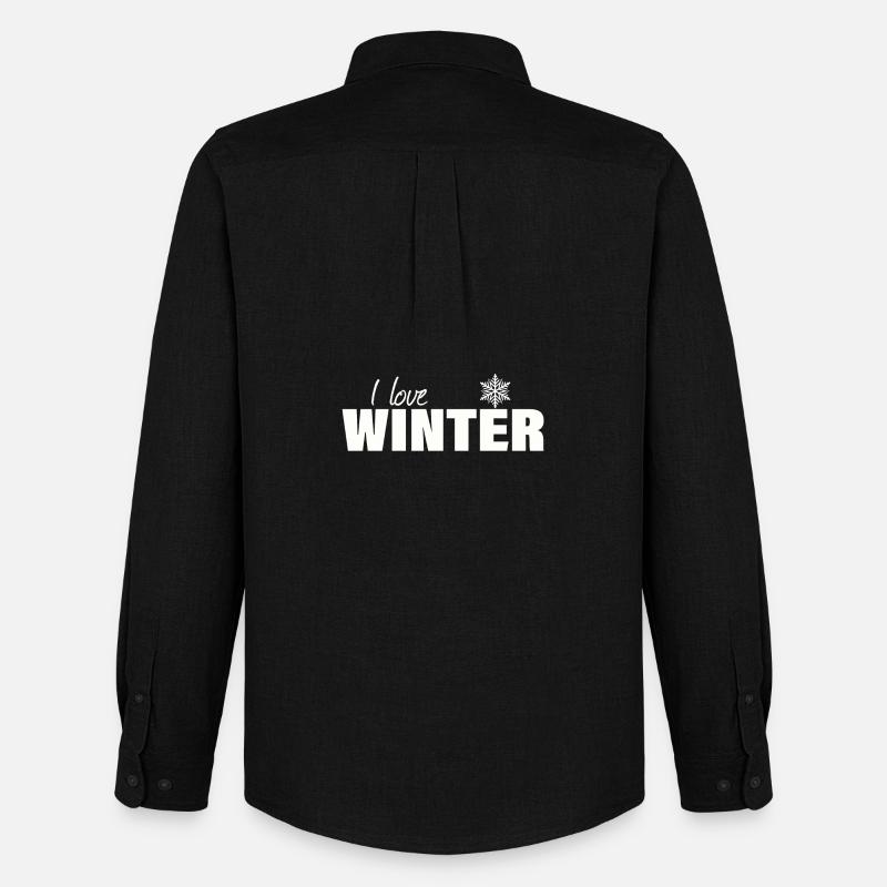 I LOVE WINTER - Männer Oxford Hemd von Stanley/Stella - Schwarz