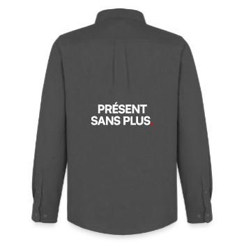 Présent sans plus - Chemise Oxford homme Stanley/Stella - charbon - Dos - AI Model Male 185 dark (185cm)