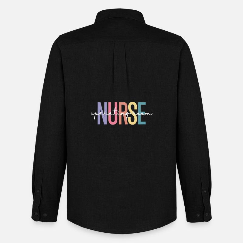 Nurse OR Gradient Letter Design - Männer Oxford Hemd von Stanley/Stella - Schwarz