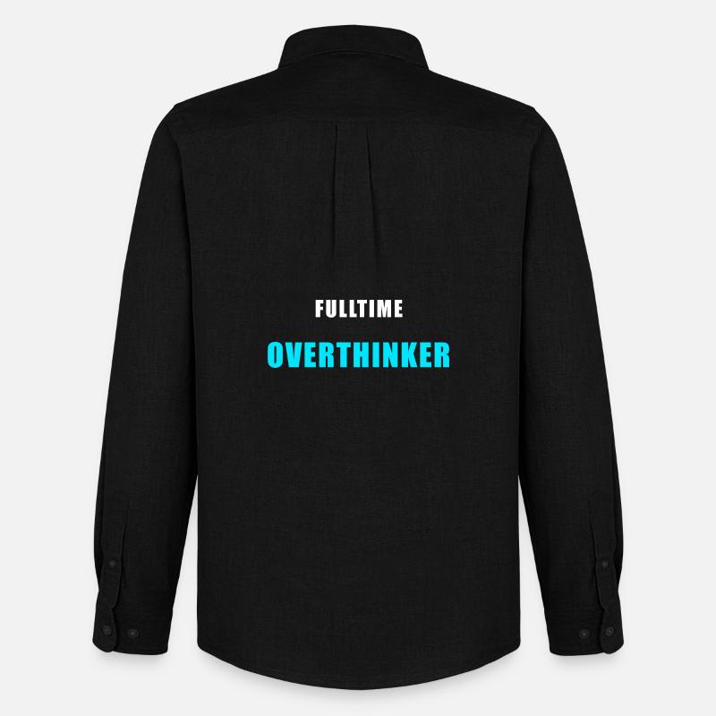 Fulltime Overthinker Shirt Humor - Männer Oxford Hemd von Stanley/Stella - Schwarz