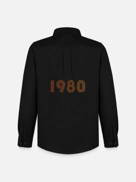 1980s Fingerprint Pattern - Men's Oxford Shirt by Stanley/Stella - black