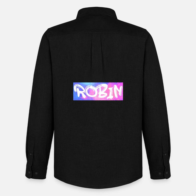Robin Name Geschenk Geschenkidee Galaxie - Männer Oxford Hemd von Stanley/Stella - Schwarz