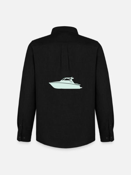 Yacht silhouette in pastel mint - Men's Oxford Shirt by Stanley/Stella - black