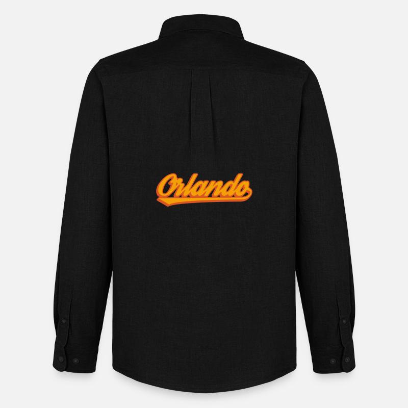 Orlando Retro Script - Männer Oxford Hemd von Stanley/Stella - Schwarz