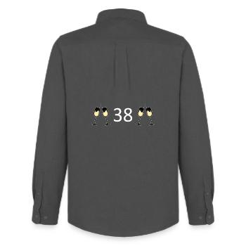 38e anniversaire 38 ans 38 ans numéro 38 - Chemise Oxford homme Stanley/Stella - charbon - Dos - AI Model Male 185 dark (185cm)