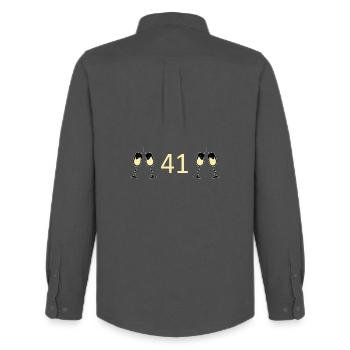 41st Birthday 41 Years Anniversary 41 Years Number 41 - Men's Oxford Shirt by Stanley/Stella - anthracite - Back - AI Model Male 185 dark (185cm)