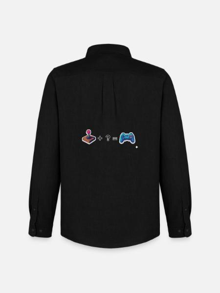 Retro joystick meets gamepad - Men's Oxford Shirt by Stanley/Stella - black
