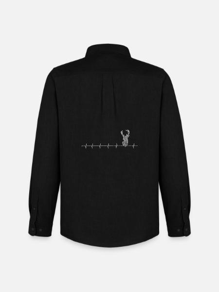Geometric Deer Heartbeat - Men's Oxford Shirt by Stanley/Stella - black