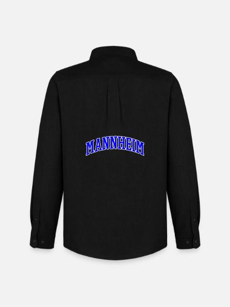 Mannheim Lettering Blue White - Men's Oxford Shirt by Stanley/Stella - black