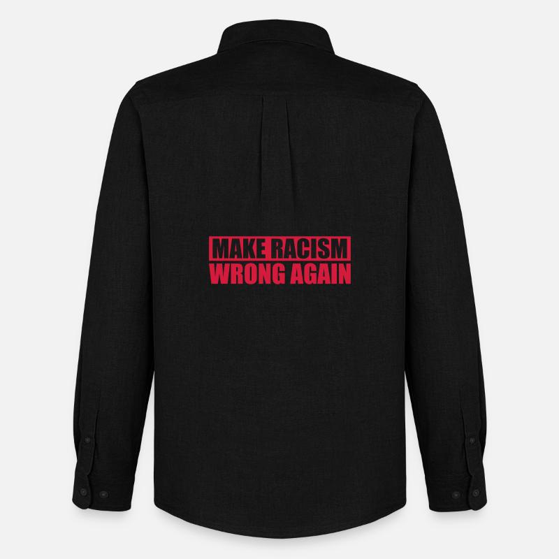 make racism wrong again - Männer Oxford Hemd von Stanley/Stella - Schwarz