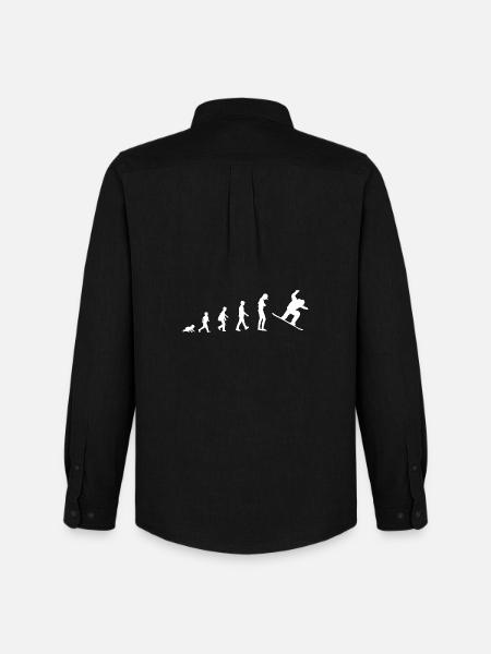 Entwicklung zum Snowboarder / Wintersport - Männer Oxford Hemd von Stanley/Stella - Schwarz
