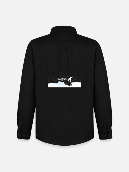 Hakuba Snowboard - Männer Oxford Hemd von Stanley/Stella - Schwarz