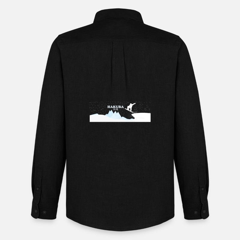Hakuba Snowboard - Männer Oxford Hemd von Stanley/Stella - Schwarz