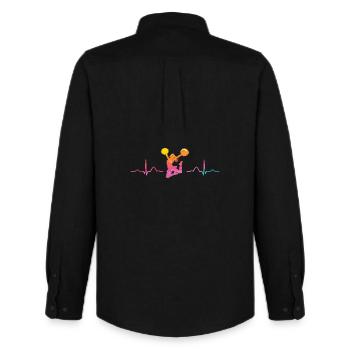 Cheerpom pom girls Mom Cheerleading - Chemise Oxford homme Stanley/Stella - noir - Dos - AI Model Male 185 dark (185cm)