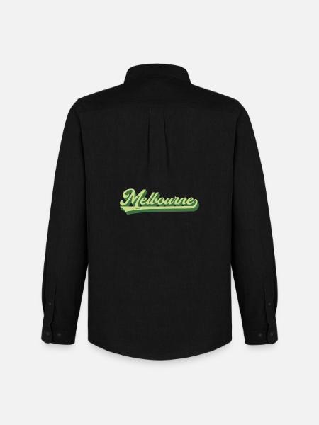 Melbourne Retro Schriftzug - Männer Oxford Hemd von Stanley/Stella - Schwarz