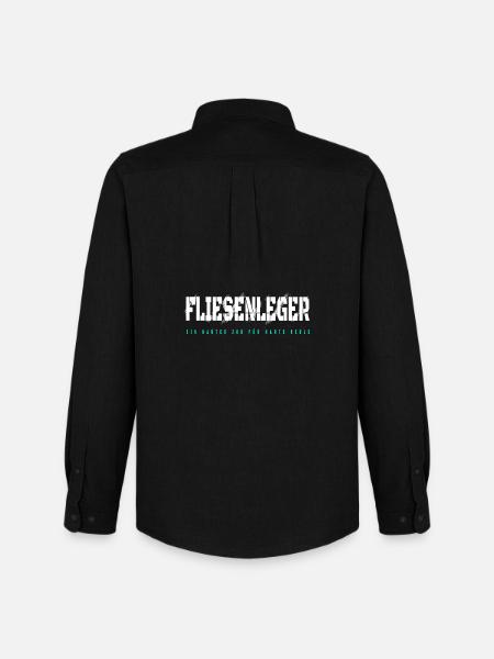 Fliesenleger Design - Männer Oxford Hemd von Stanley/Stella - Schwarz