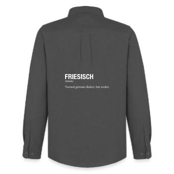 FRISIAN - Men's Oxford Shirt by Stanley/Stella - anthracite - Back - AI Model Male 185 dark (185cm)