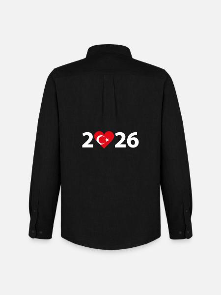 I love Türkei 2026, Urlaub in der Türkei 2026 - Männer Oxford Hemd von Stanley/Stella - Schwarz