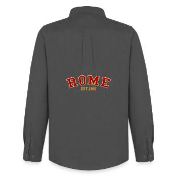 Rome Est. 1966 - Men's Oxford Shirt by Stanley/Stella - anthracite - Back - AI Model Male 185 dark (185cm)