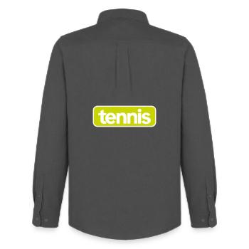 Tennis Bold Sportswear - Men's Oxford Shirt by Stanley/Stella - anthracite - Back - AI Model Male 185 dark (185cm)