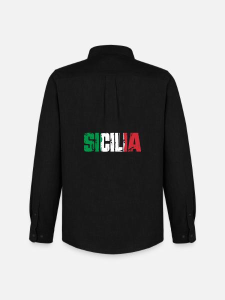 Sicile, Italie, île de Sicile - Chemise Oxford homme Stanley/Stella - noir