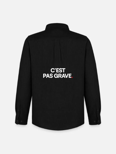 C’est pas grave - Chemise Oxford homme Stanley/Stella - noir