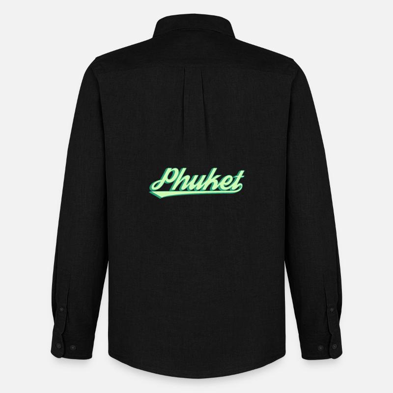 Phuket Retro Küstenscript - Männer Oxford Hemd von Stanley/Stella - Schwarz