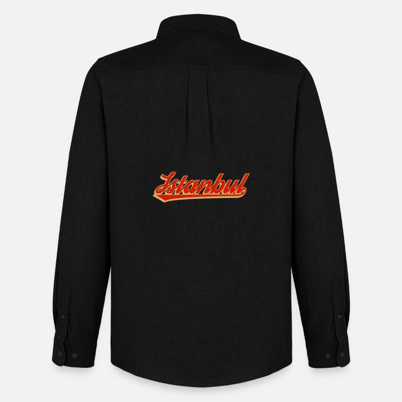 Istanbul Retro Script Logo - Männer Oxford Hemd von Stanley/Stella - Schwarz