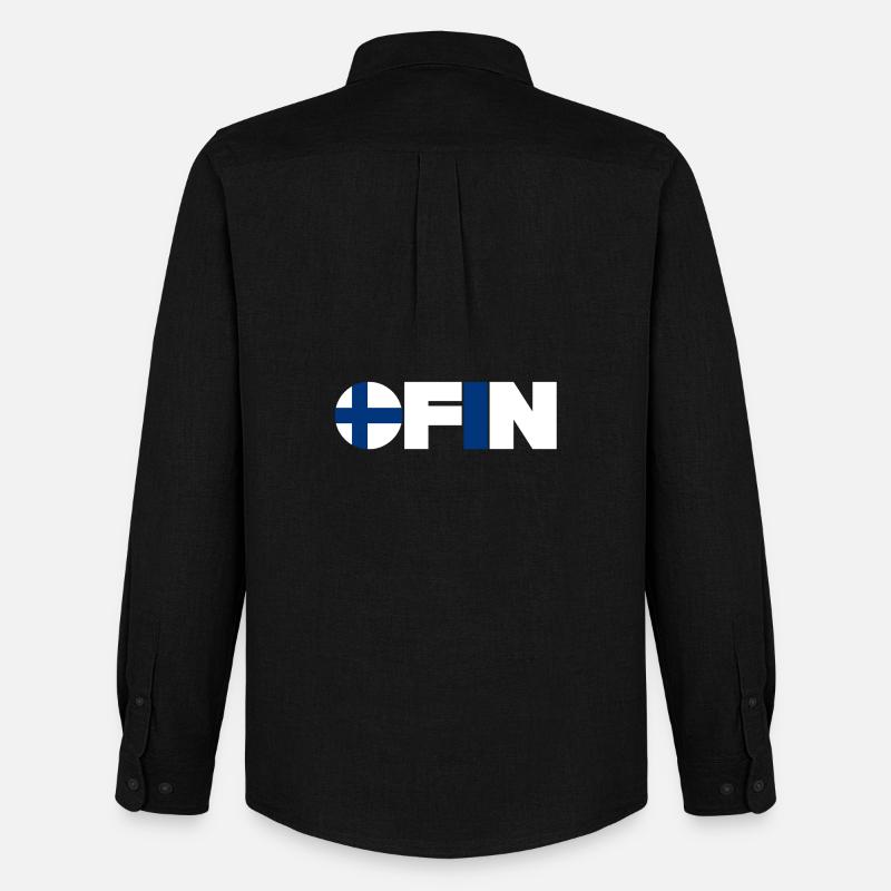 Finnland - Männer Oxford Hemd von Stanley/Stella - Schwarz