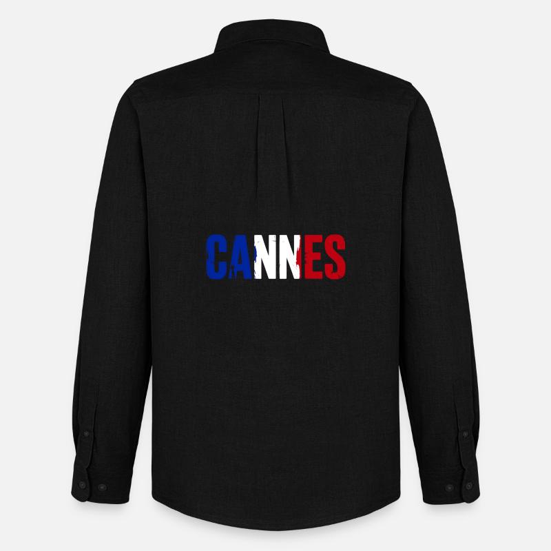 Cannes Frankreich - Männer Oxford Hemd von Stanley/Stella - Schwarz