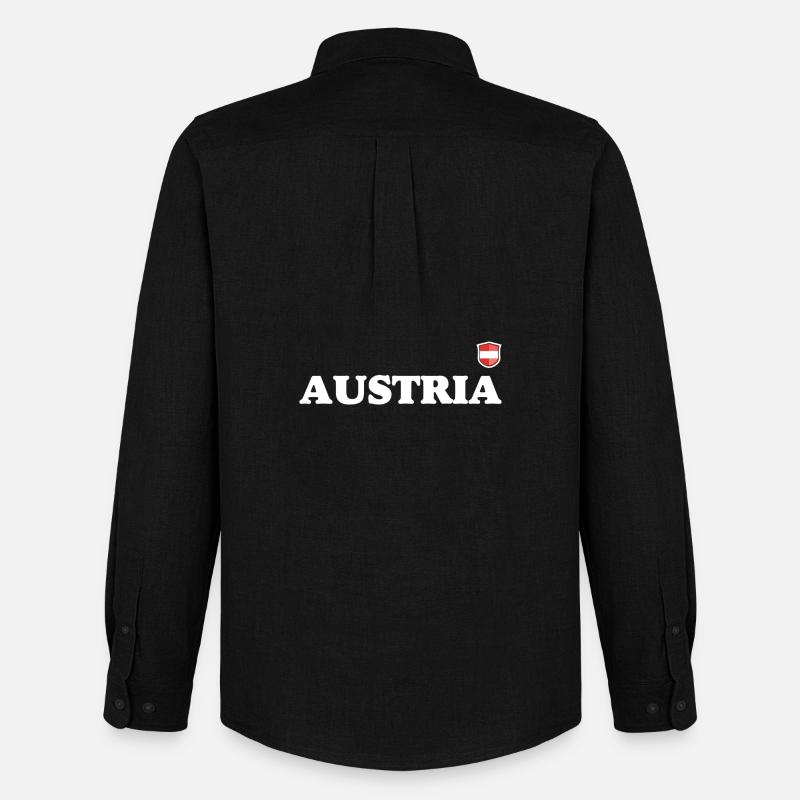 Österreich - Männer Oxford Hemd von Stanley/Stella - Schwarz