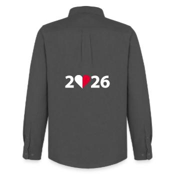 I love Malta 2026, holidays in Malta 2026 - Men's Oxford Shirt by Stanley/Stella - anthracite - Back - AI Model Male 185 dark (185cm)