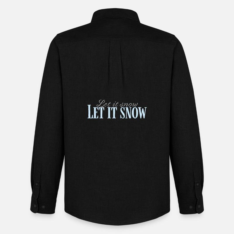 Let It Snow Script Bleu Glacé - Chemise Oxford homme Stanley/Stella - noir