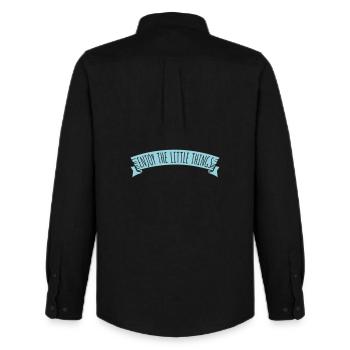 Enjoy The Little Things Gratitude Mindfulness - Men's Oxford Shirt by Stanley/Stella - black - Back - AI Model Male 185 dark (185cm)