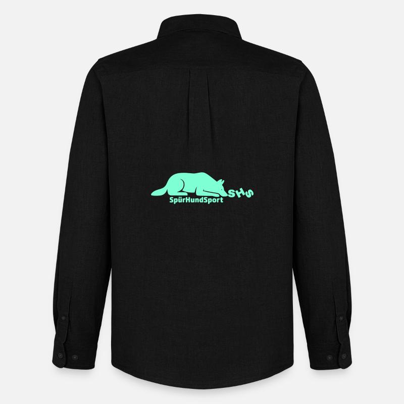 SHS Logo aquamarin - Männer Oxford Hemd von Stanley/Stella - Schwarz