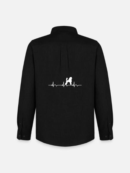 poodle Heartbeat - Men's Oxford Shirt by Stanley/Stella - black