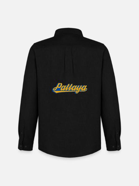 Pattaya Retro Lettering - Men's Oxford Shirt by Stanley/Stella - black