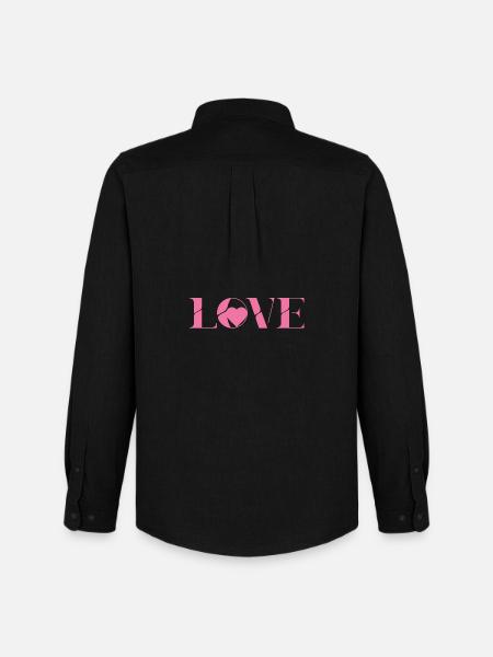 Pink Love Text Design - Men's Oxford Shirt by Stanley/Stella - black