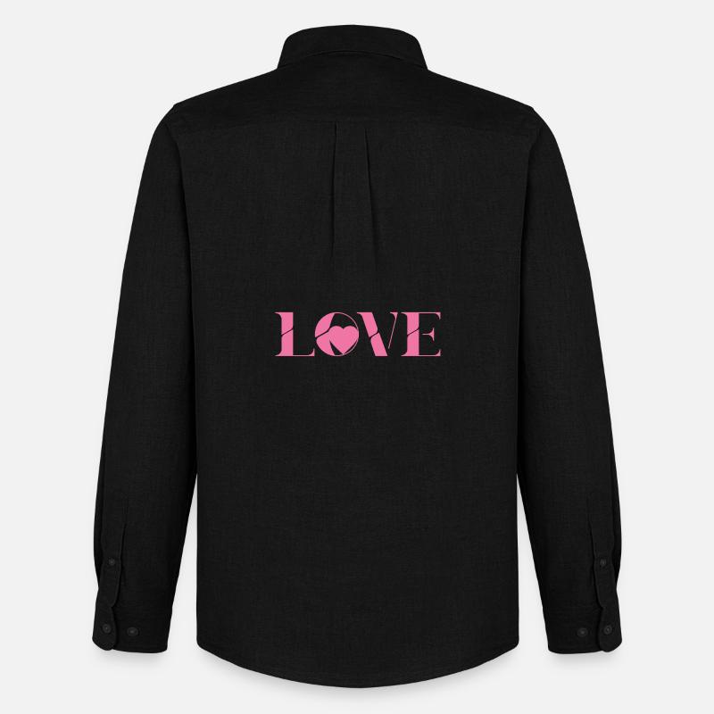 Pink-Love-Text-Design - Männer Oxford Hemd von Stanley/Stella - Schwarz