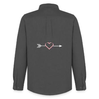 pinkes Herz rosa rot Pfeil Herzen Valentinstag - Männer Oxford Hemd von Stanley/Stella - Anthrazit - Hinten - AI Model Male 185 dark (185cm)