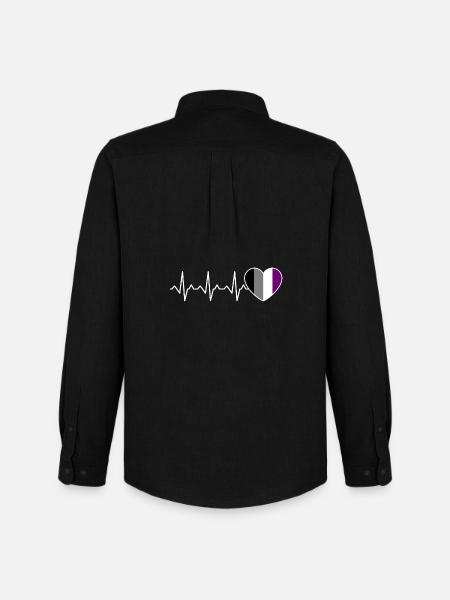 Ace Pride Heartbeat Asexual - Men's Oxford Shirt by Stanley/Stella - black