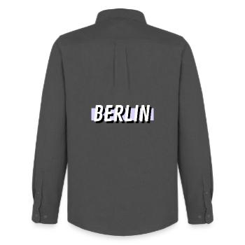 Berlin - Männer Oxford Hemd von Stanley/Stella - Anthrazit - Hinten - AI Model Male 185 dark (185cm)