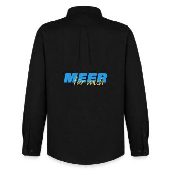 MEER FÜR MICH - Männer Oxford Hemd von Stanley/Stella - Schwarz - Hinten - AI Model Male 185 dark (185cm)