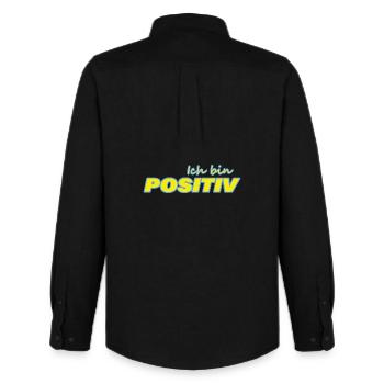 POSITIF - Chemise Oxford homme Stanley/Stella - noir - Dos - AI Model Male 185 dark (185cm)