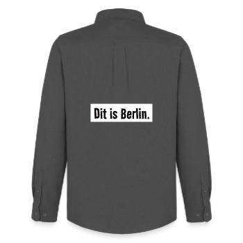 This is Berlin. Urban. City. capital. Verdict - Men's Oxford Shirt by Stanley/Stella - anthracite - Back - AI Model Male 185 dark (185cm)