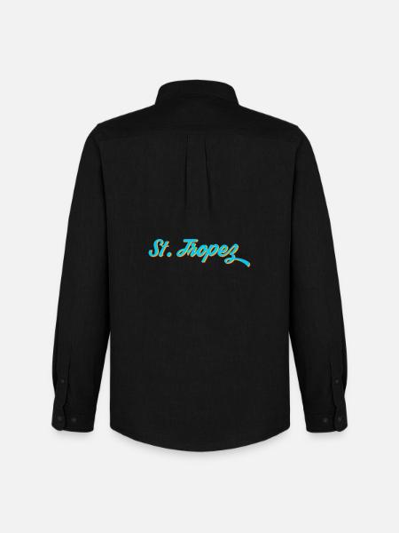 St. Tropez Neon Calligraphy - Men's Oxford Shirt by Stanley/Stella - black